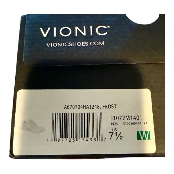 VIONIC Shay II Women's sneakers, frost white, 7 1/2 Wide, NEW in box, never worn - Picture 3 of 11
